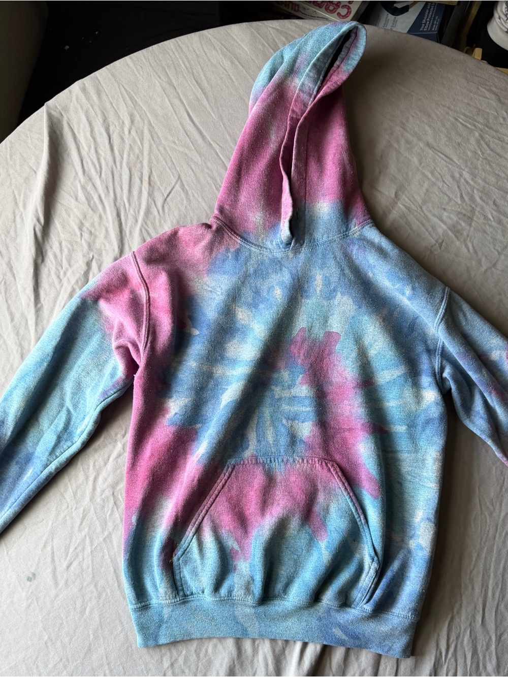 Tie-Dye Pink & Blue Women’s Hoodie Sweater